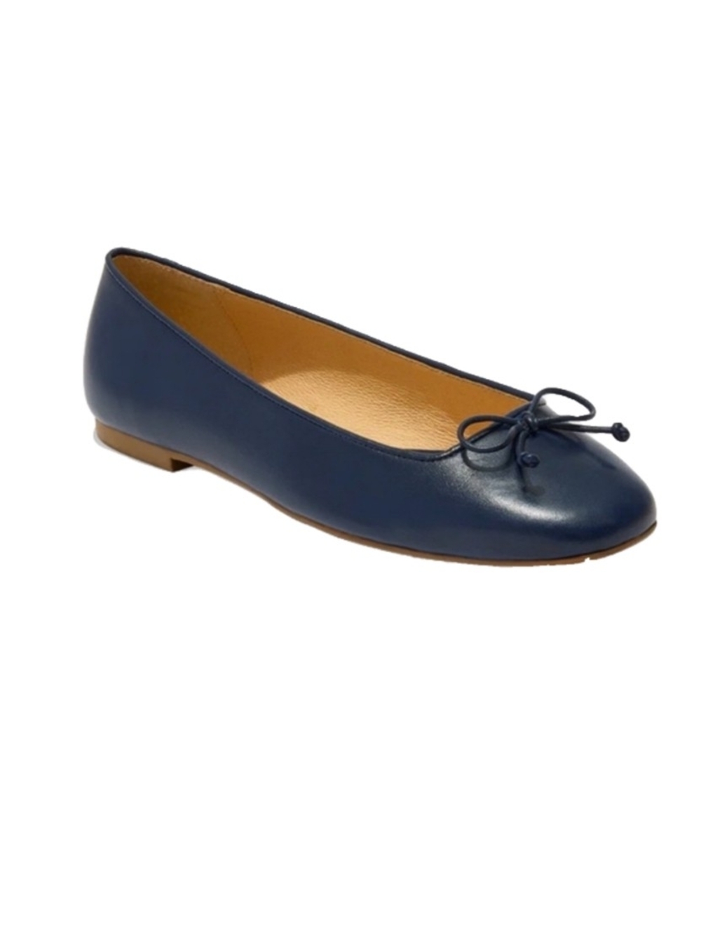 Jack Rogers Navy Leather Ballet Flat with Bow